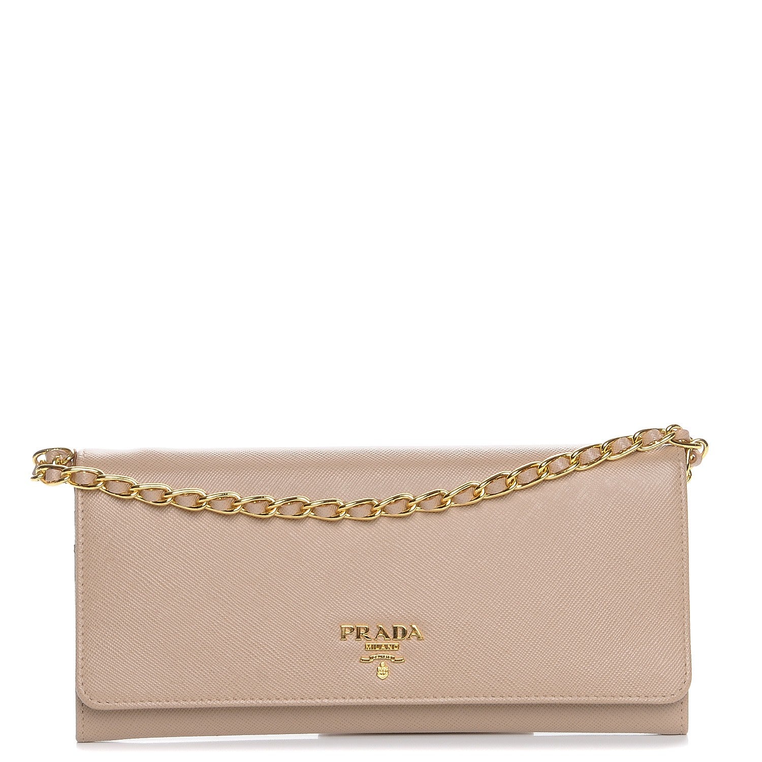 Prada Saffiano Metal Oro Chain Wallet Cammeo 1 of 10