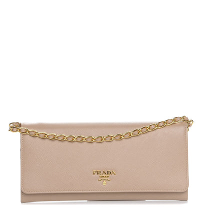 Prada Saffiano Metal Oro Chain Wallet Cammeo 1 of 10