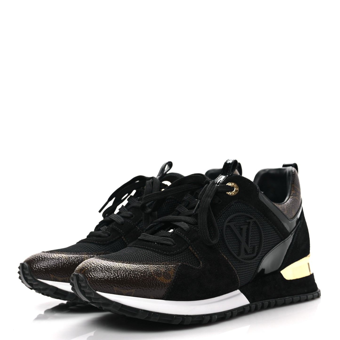 Suede Monogram Run Away Sneakers 36.5 Black