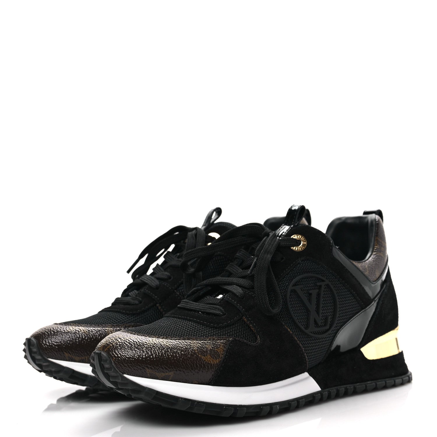 Louis Vuitton Suede Monogram Run Away Sneakers 36.5 Black 3 of 7