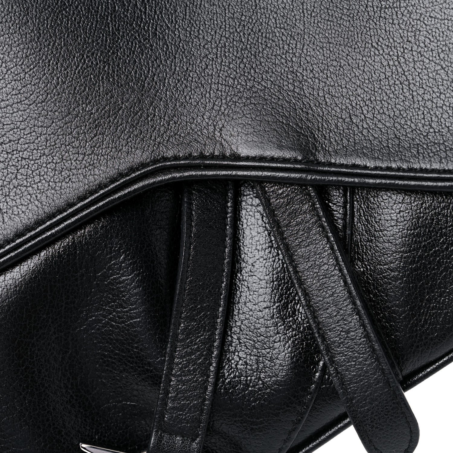 Christian Dior Calfskin Saddle Bag Black 10 of 12