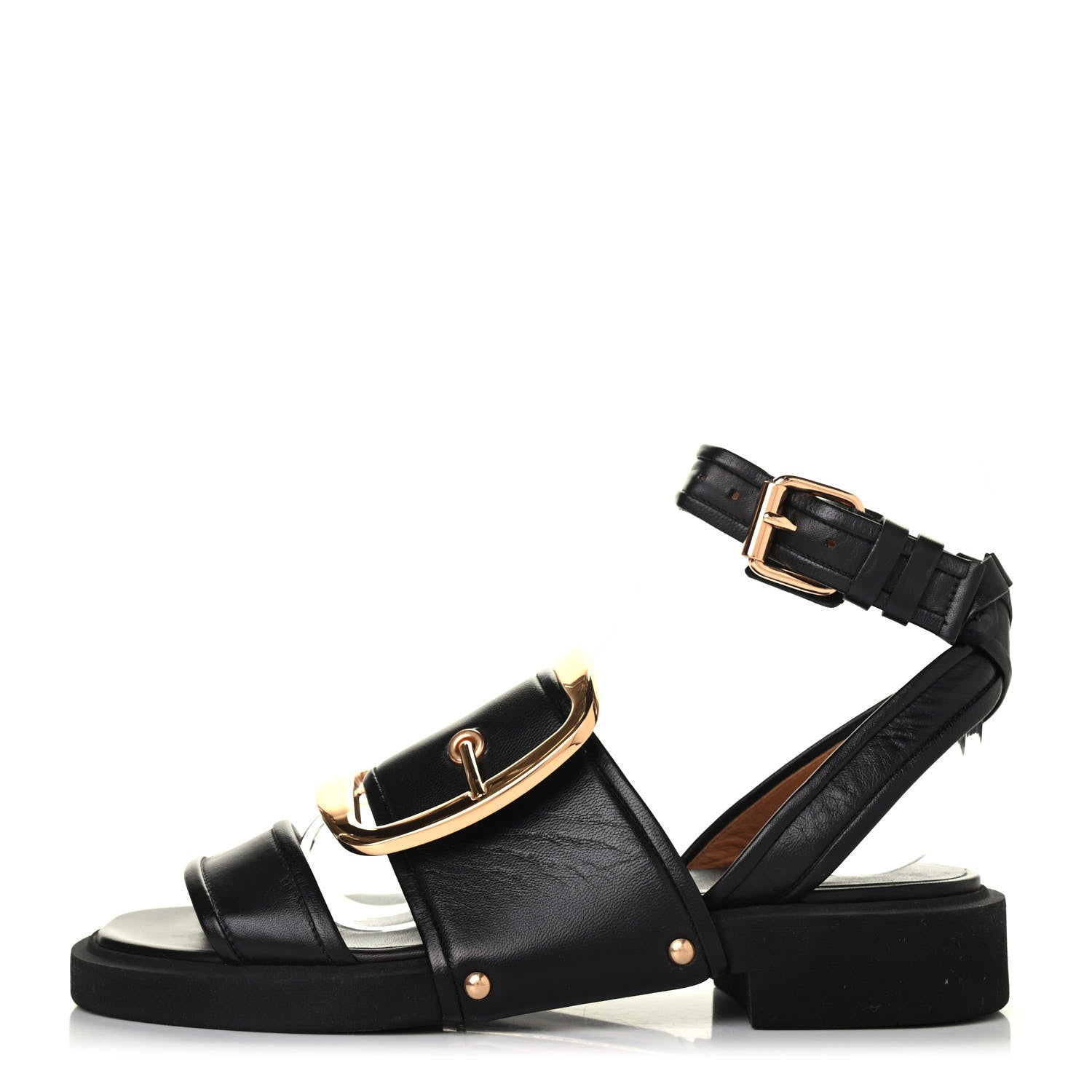 Givenchy Nappa Buckle-Strap Sandals 35 Black 1 of 4