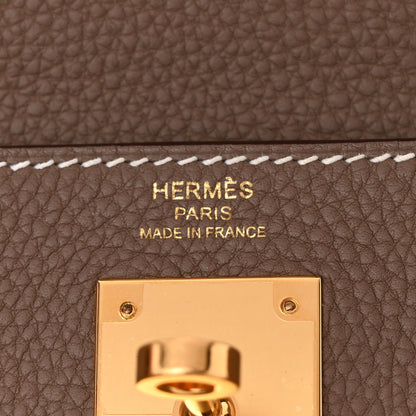 Hermes Togo Kelly Retourne 28 Etoupe 6 of 10
