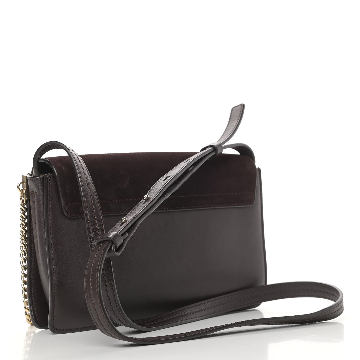 Chloe Suede Calfskin Small Faye Shoulder Bag Carbon Brown 3 of 12