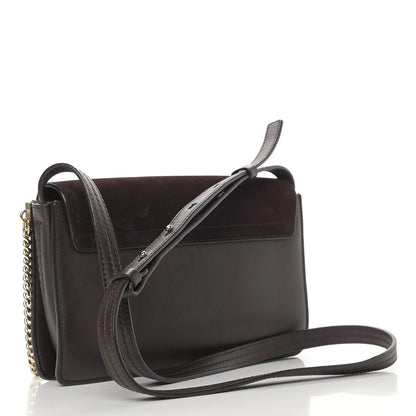 Chloe Suede Calfskin Small Faye Shoulder Bag Carbon Brown 3 of 12