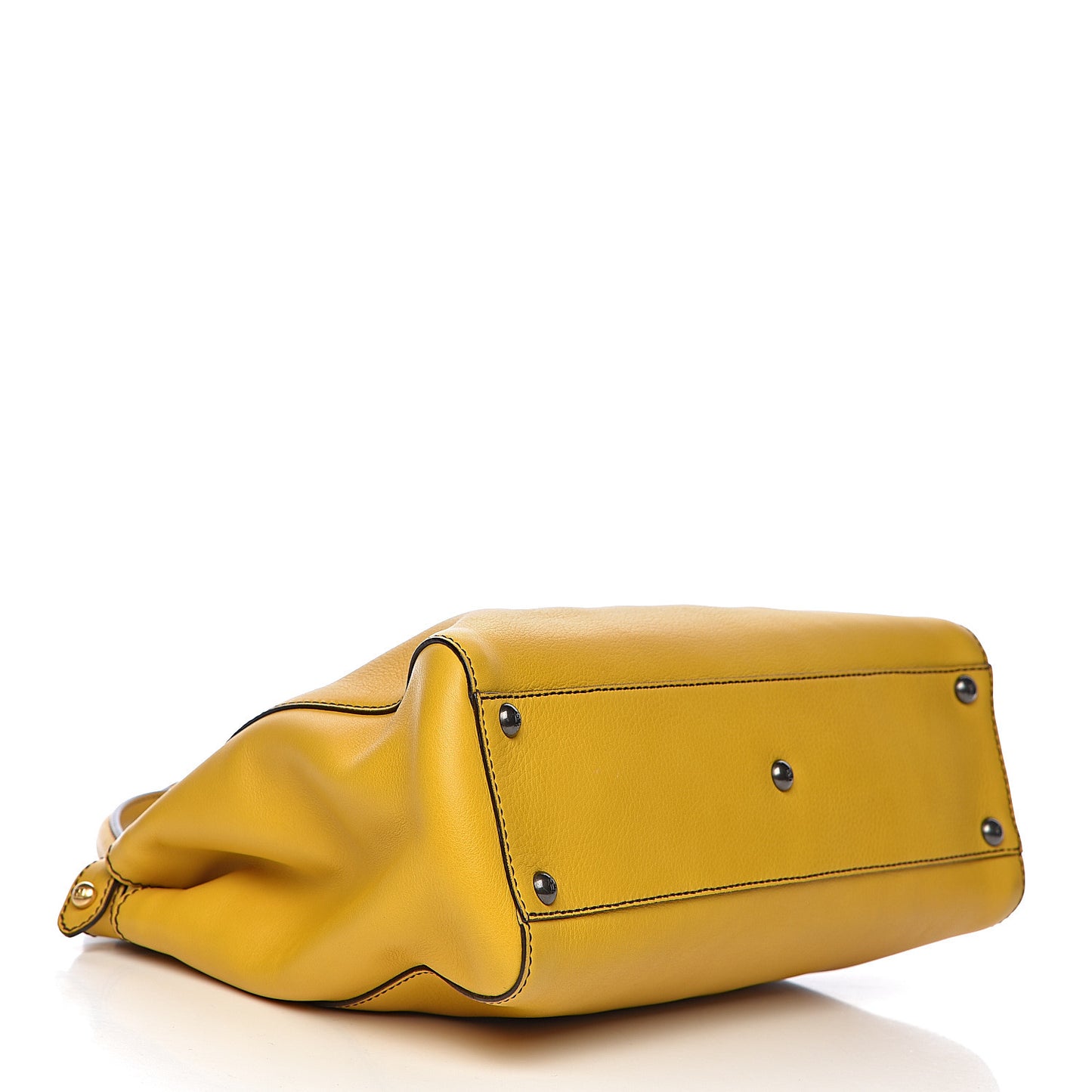 Vitello Zucca Medium Peekaboo Iconic Satchel Yellow Tobacco
