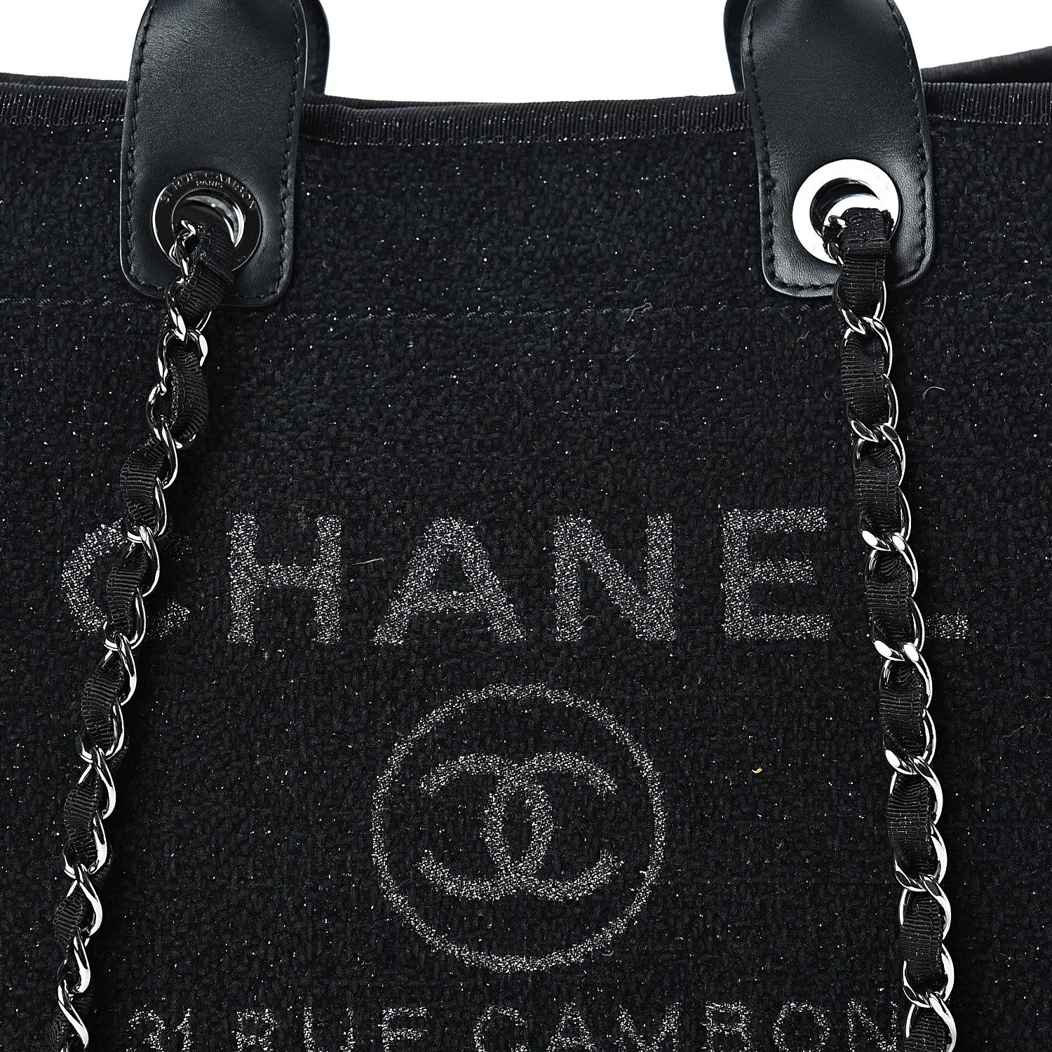Chanel Lurex Boucle Medium Deauville Tote Black 8 of 11