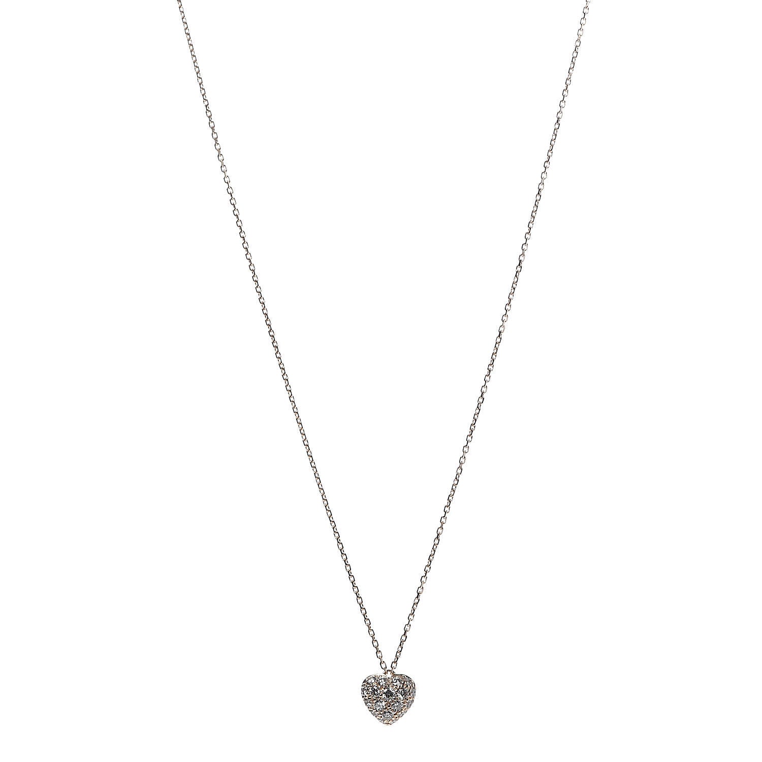 Cartier 18K Pink Gold Diamond Heart Paved Pendant Necklace 1 of 6