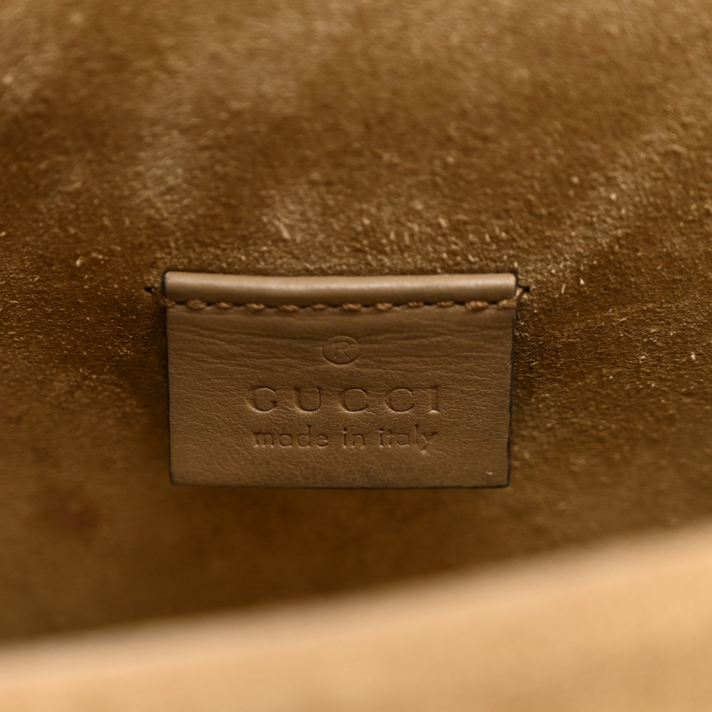 GG Supreme Monogram Suede Crystal Small Dionysus Shoulder Bag Beige Ebony Taupe