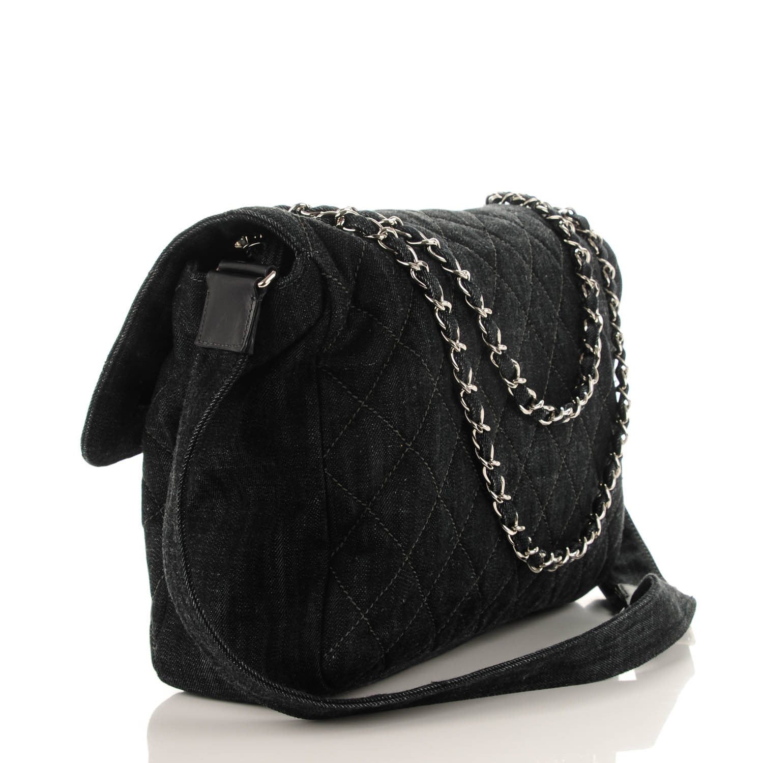 Chanel Denim Quilted Stretch Spirit Messenger Bag 3 of 8