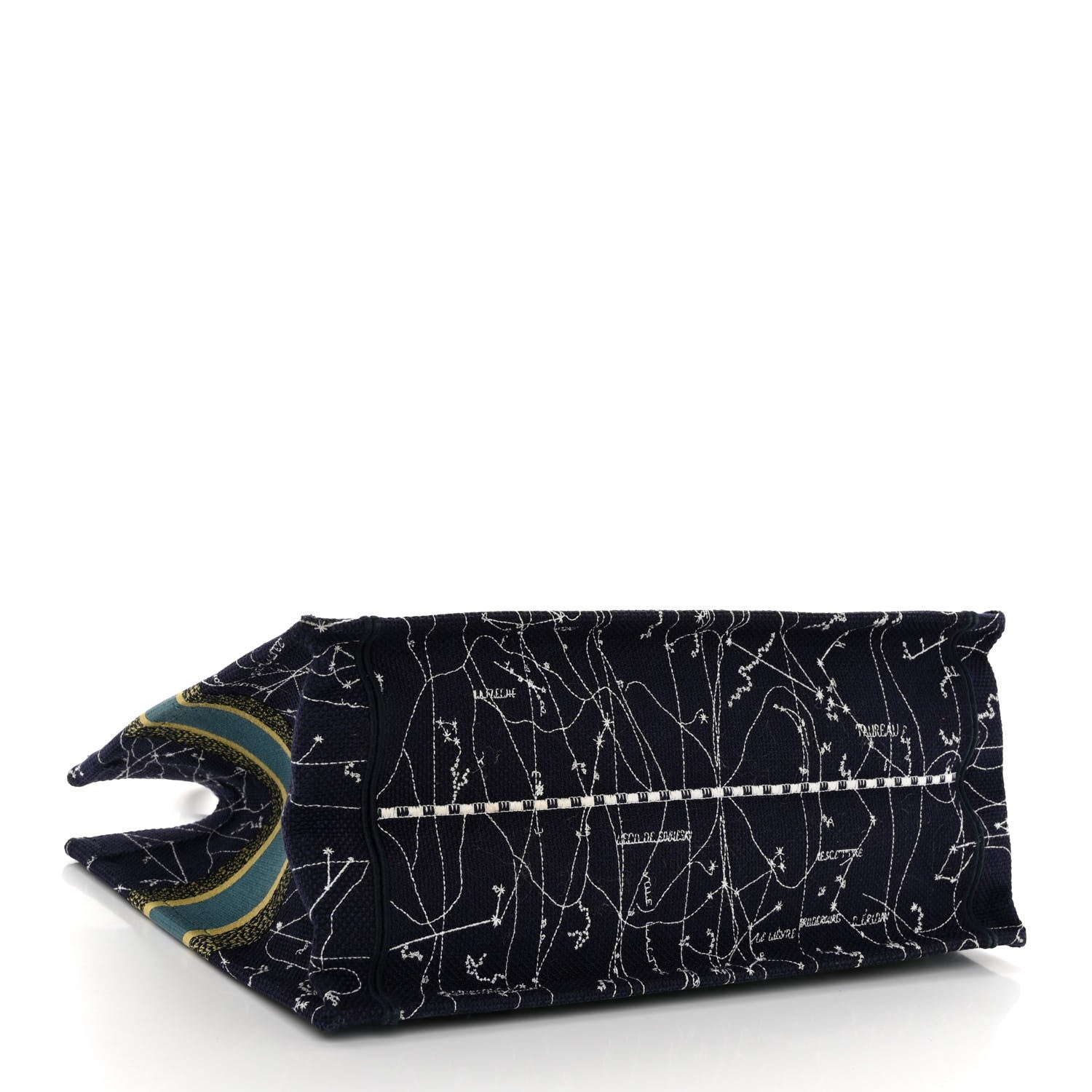 Christian Dior Canvas Embroidered Medium Zodiac Book Tote Blue Multicolor 4 of 9