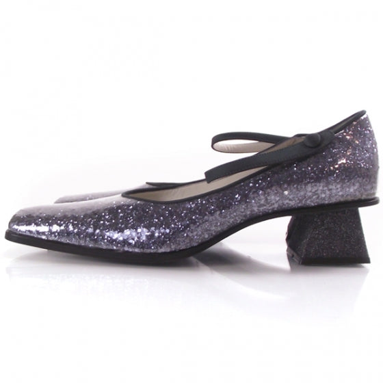 Glitter Strappy Pumps Silver