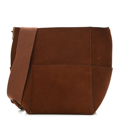 Celine Suede Calfskin Sangle Bucket Bag Chestnut 1 of 10