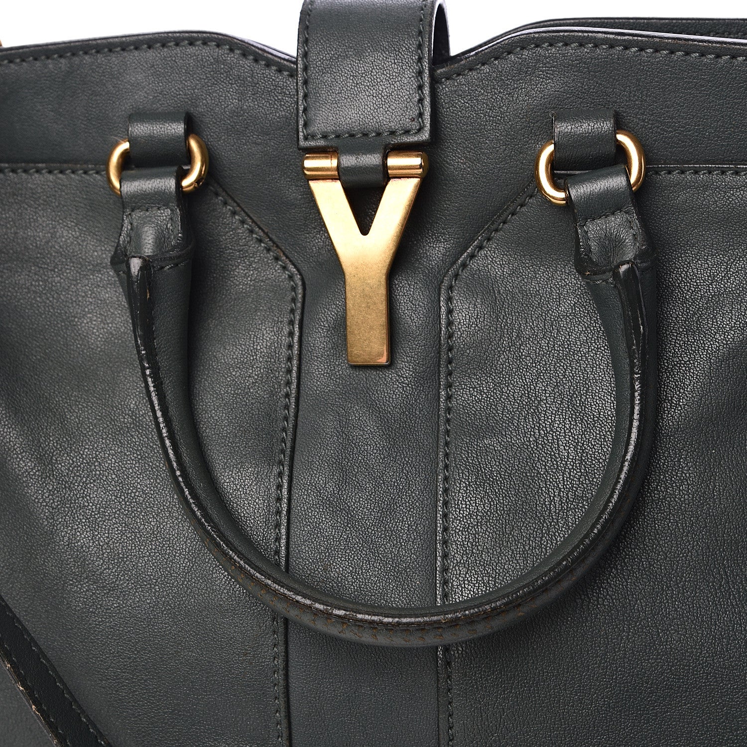Saint Laurent Sheepskin Small Cabas ChYc Dark Green 13 of 19