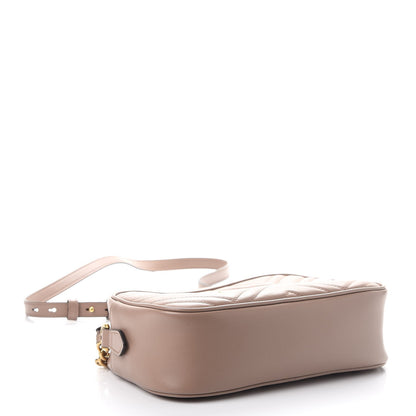 Gucci Calfskin Matelasse Small GG Marmont Chain Shoulder Bag Taupe 4 of 9