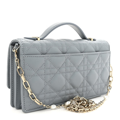 Christian Dior Lambskin Cannage Mini My Dior Top Handle Clutch Cloud Blue 3 of 11
