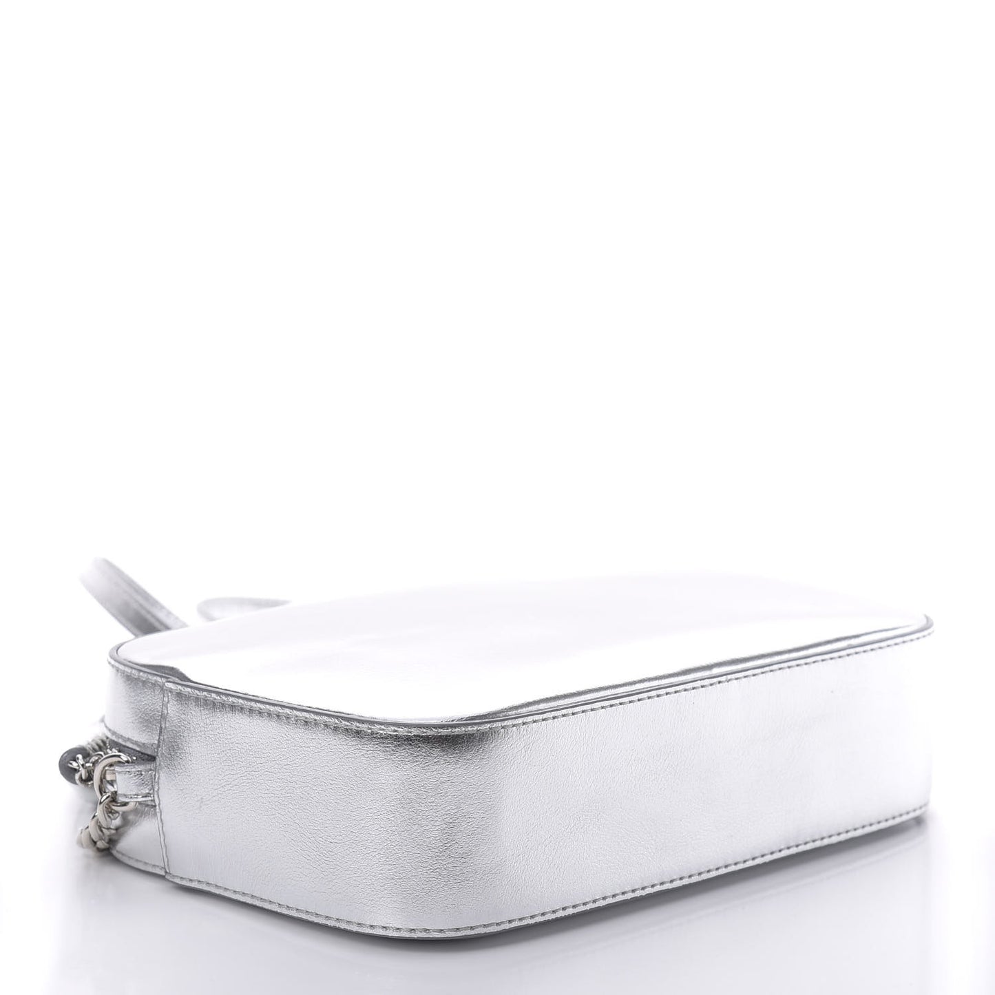 Metallic Calfskin Athini Camera Bag Silver