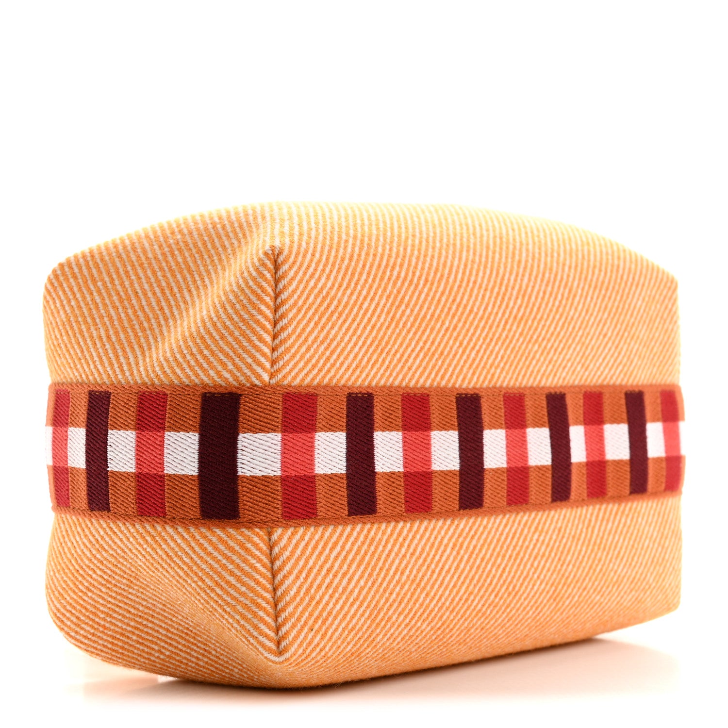 Hermes Merino Wool Small Au Carre Bride-A-Brac Pouch Fauve 4 of 7