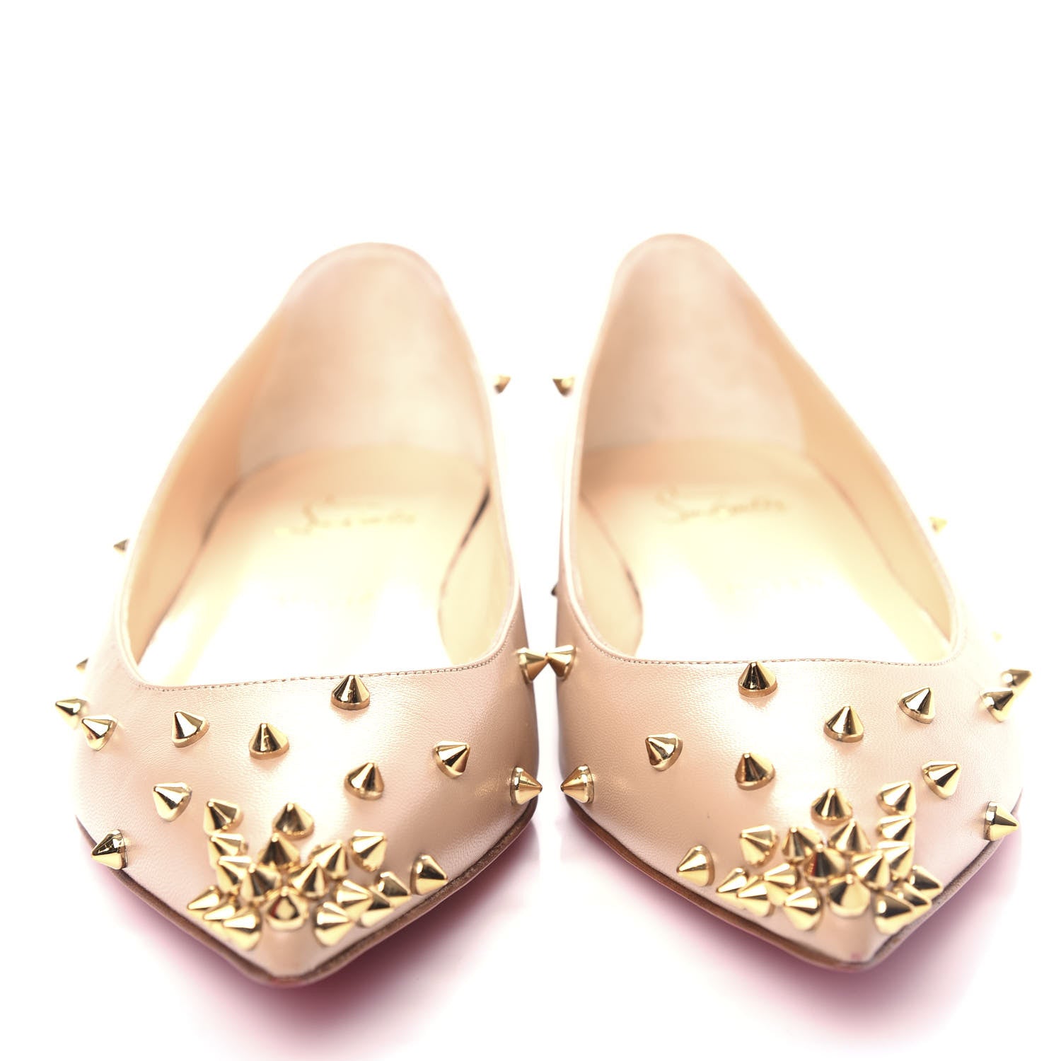 Christian Louboutin Nappa Degraspike Flats 39.5 Nude 5 of 10