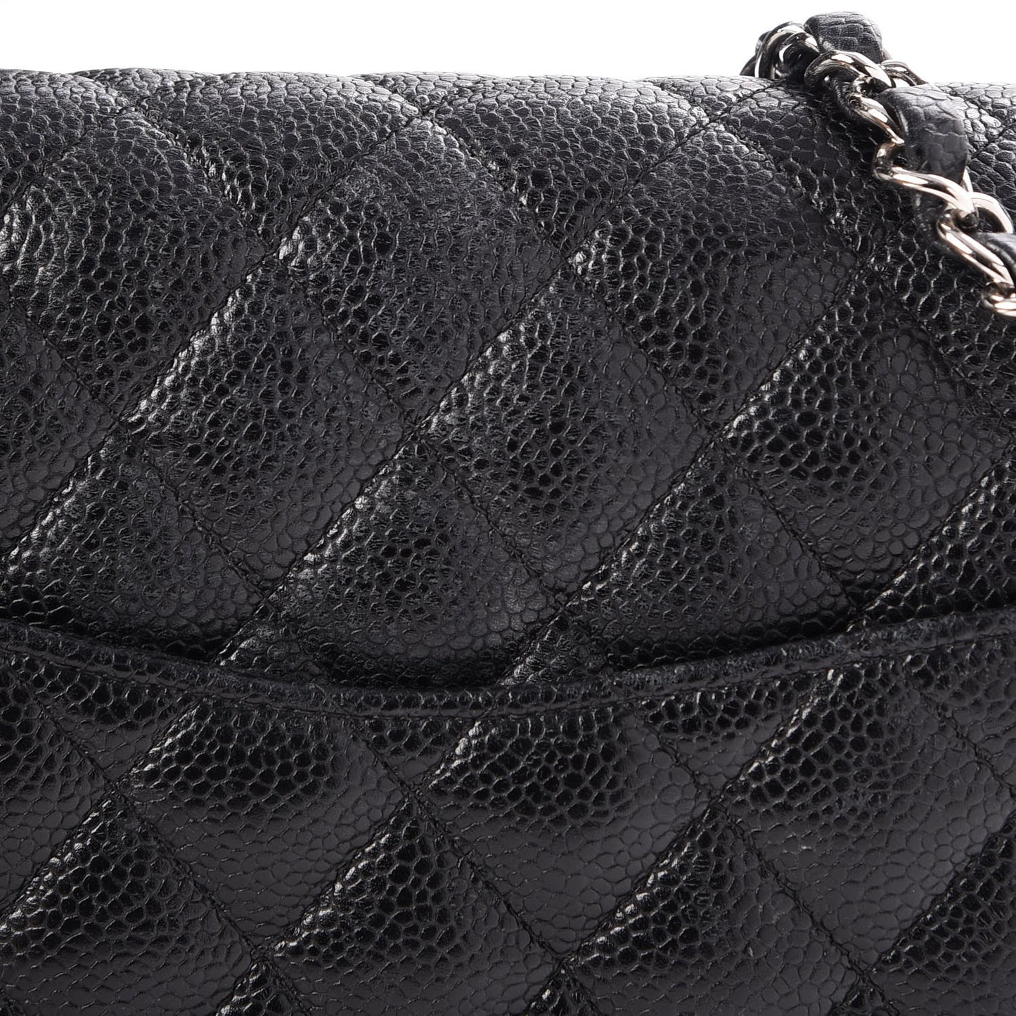 Caviar Quilted Medium Double Flap Black