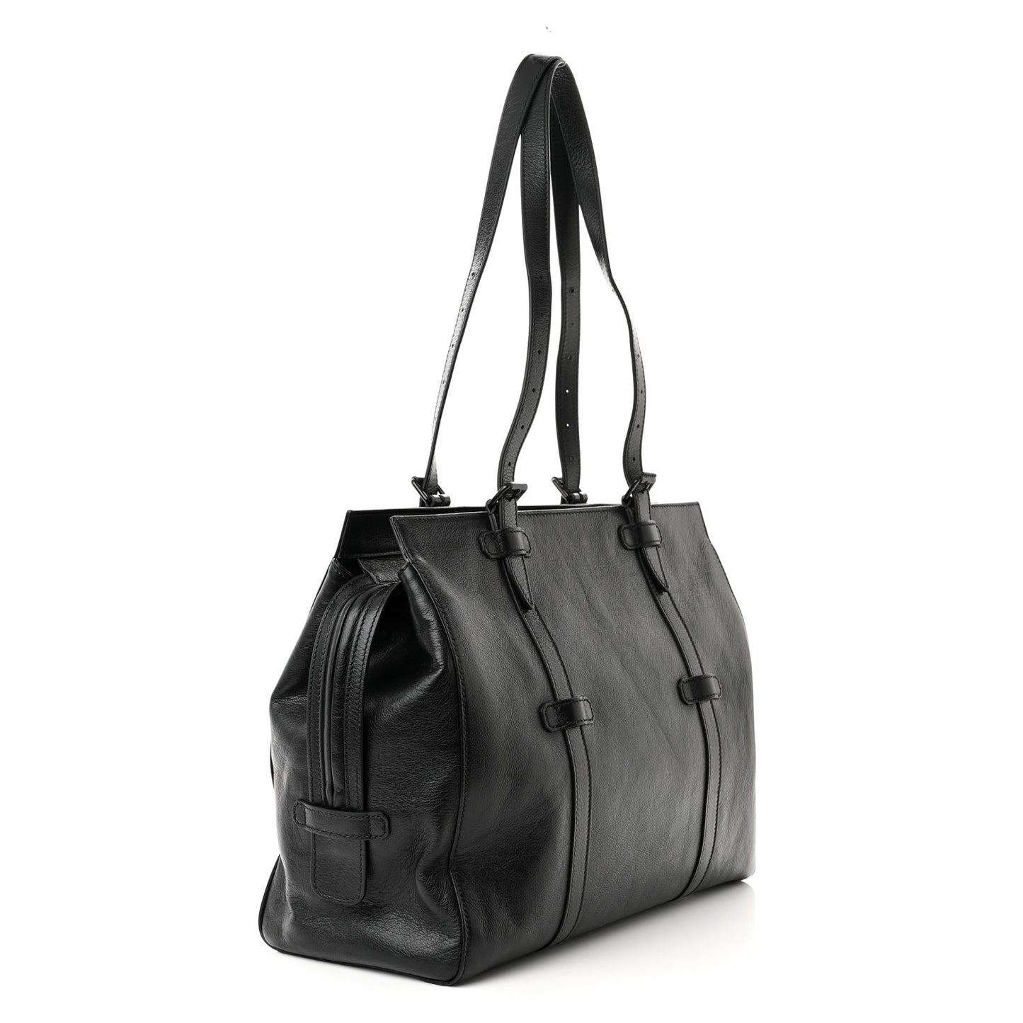 Calfskin Tonal GG Medium Tote Bag Black