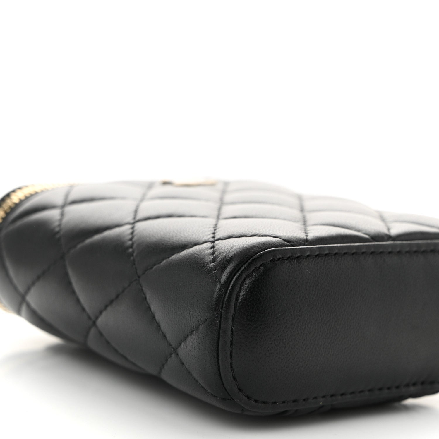 Chanel Lambskin Quilted Small Vertical Coco Beauty Vanity Case With Chain Black 9 of 10