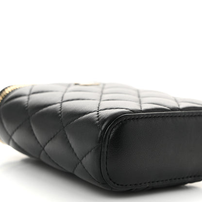 Chanel Lambskin Quilted Small Vertical Coco Beauty Vanity Case With Chain Black 9 of 10