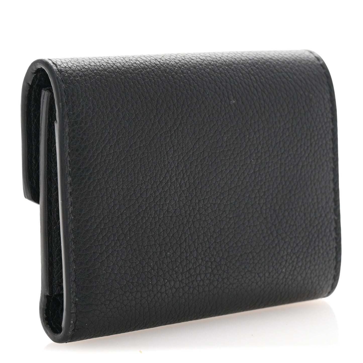 Soft Calfskin My Lockme Compact Wallet Black