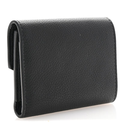 Louis Vuitton Soft Calfskin My Lockme Compact Wallet Black 3 of 7