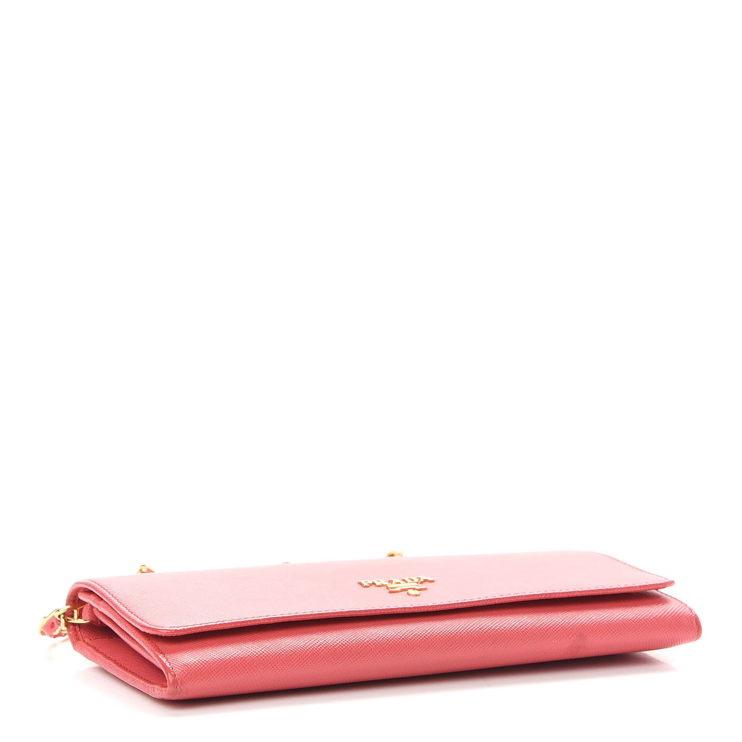 Saffiano Metal Oro Chain Wallet Fragola