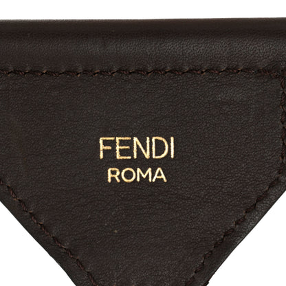 Fendi Ribbon Vitello Century FF 1974 Embroidered Adjustable Strap You Fango Rosa Confetto Chocolate 4 of 5