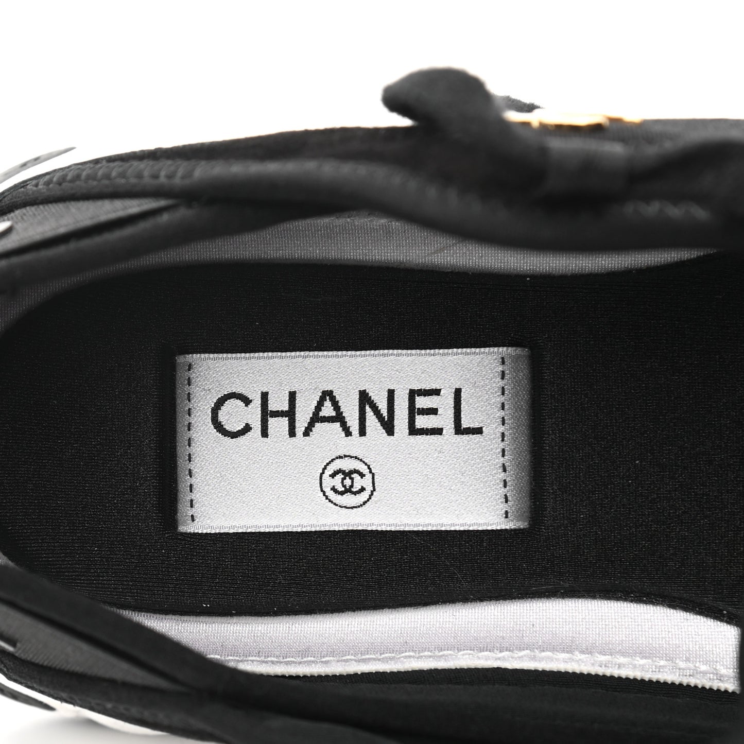 Velvet Calfskin Mixed Fibers CC Sneakers 40 Black