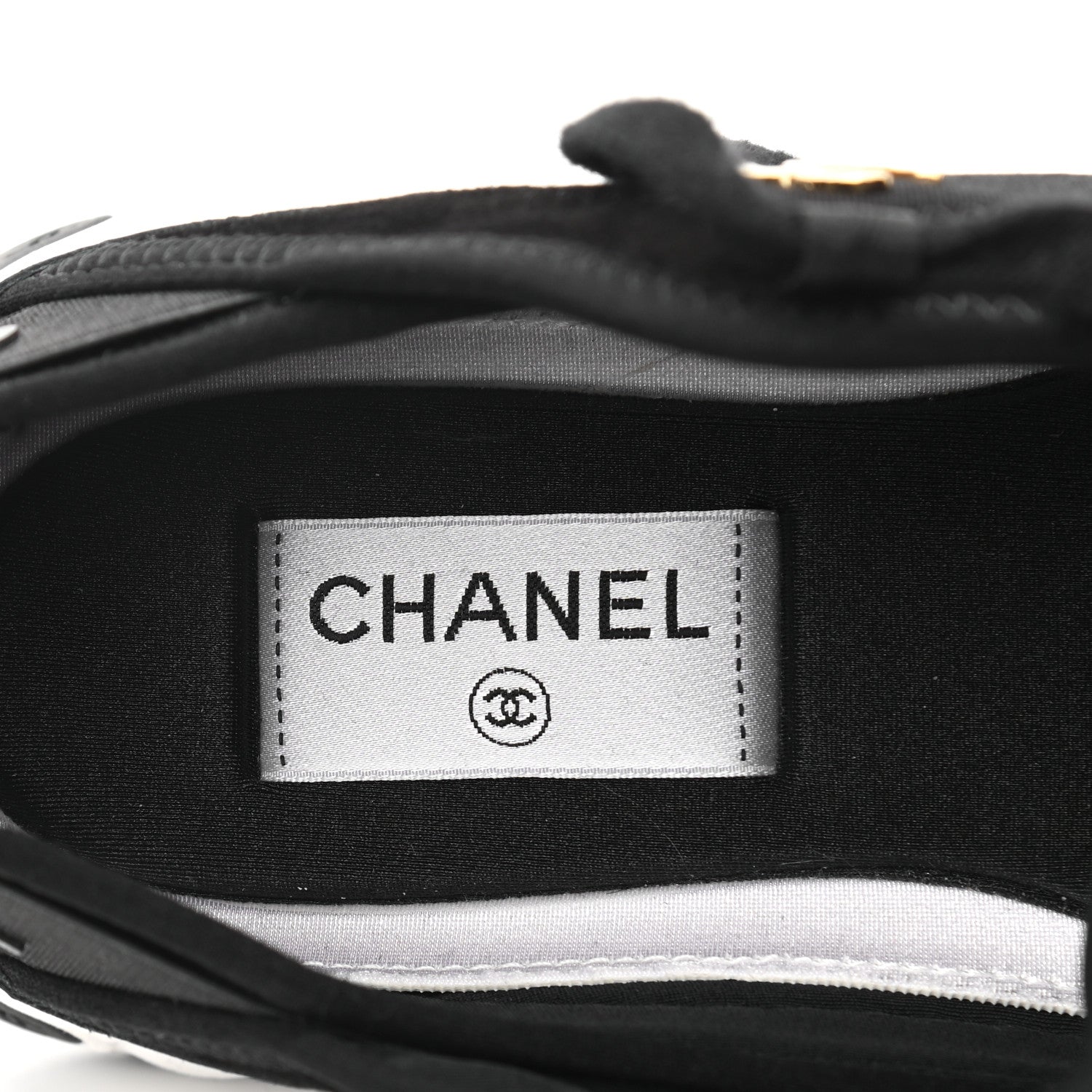 Chanel Velvet Calfskin Mixed Fibers CC Sneakers 40 Black 6 of 9