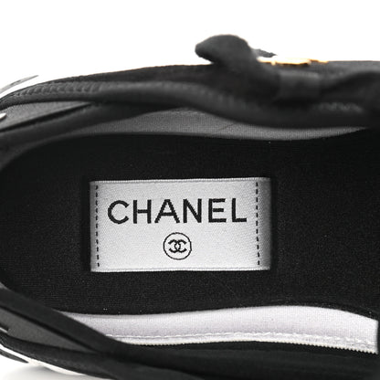 Chanel Velvet Calfskin Mixed Fibers CC Sneakers 40 Black 6 of 9