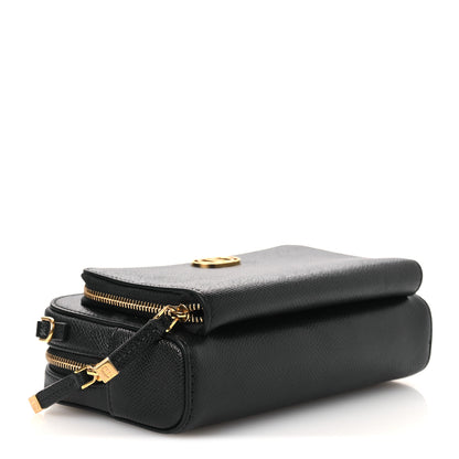 Christian Dior Grained Calfskin Caro Double Pouch Black 4 of 12