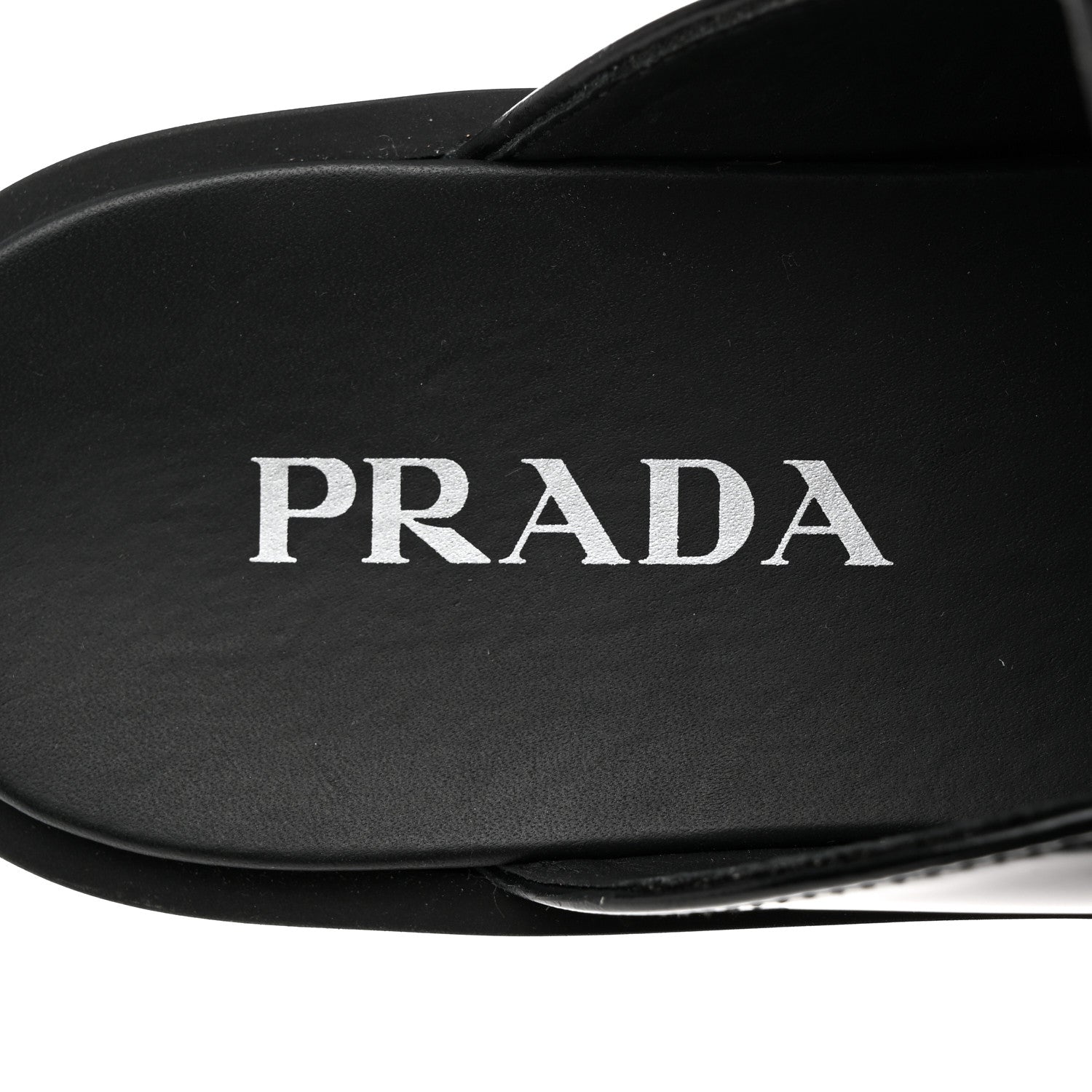 Prada Spazzolato Triangle 40mm Loafer Mules 37.5 Black 6 of 8