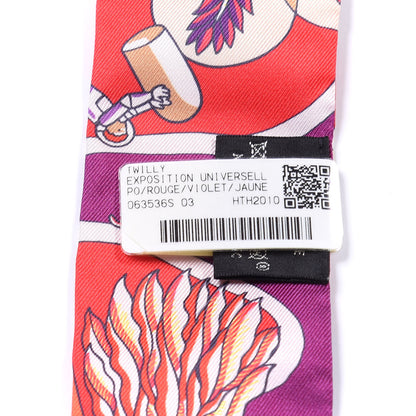 Hermes Silk Exposition Universelle Twilly Rouge Violet Jaune 4 of 4