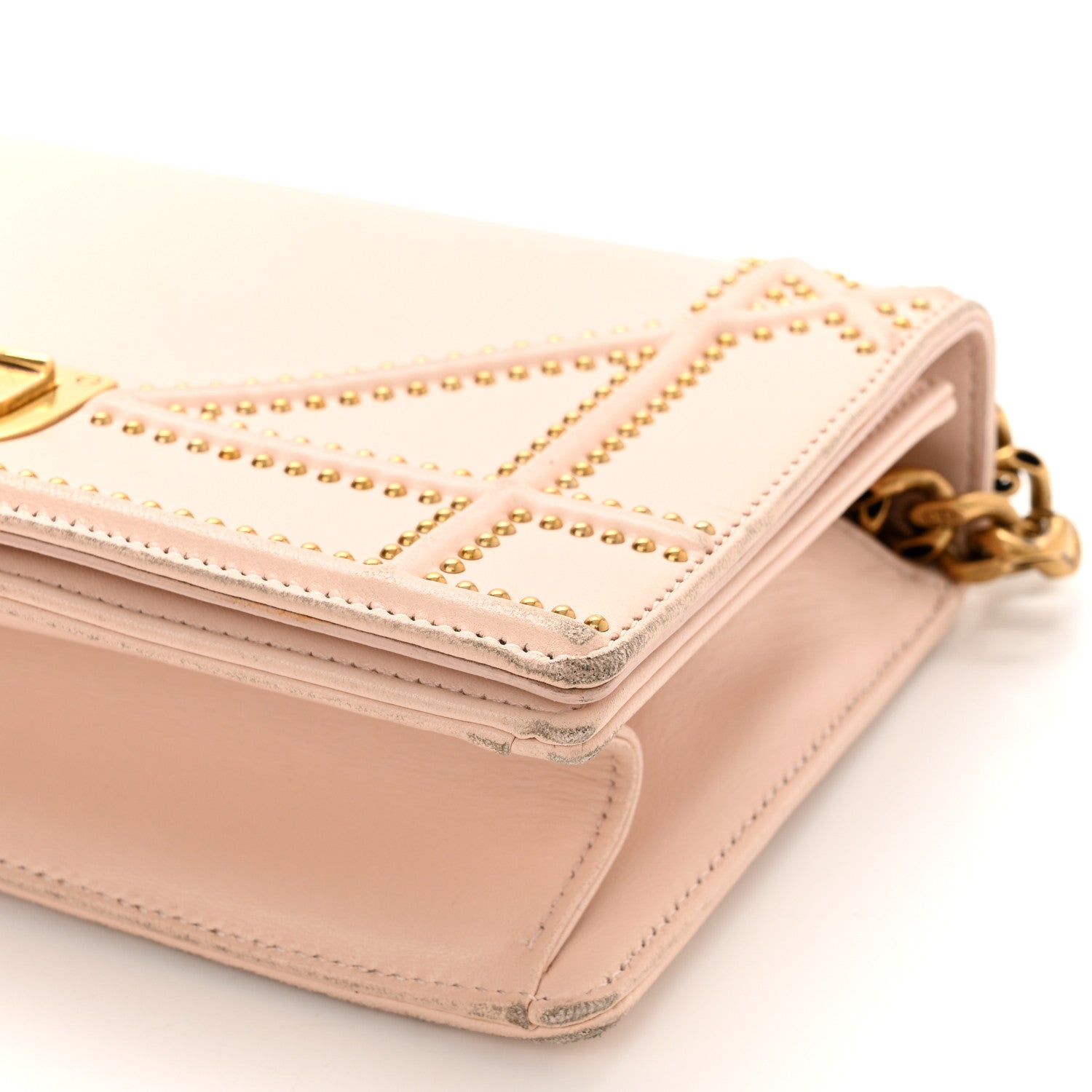 Christian Dior Lambskin Studded Medium Diorama Flap Bag Rose Poudre 11 of 15