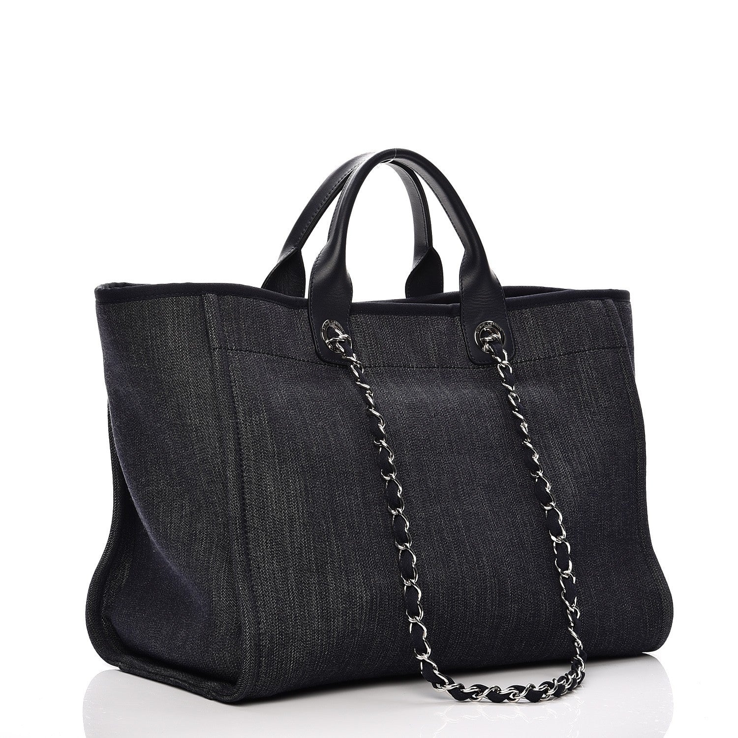 Chanel Canvas Large Deauville Tote Dark Blue 3 of 7