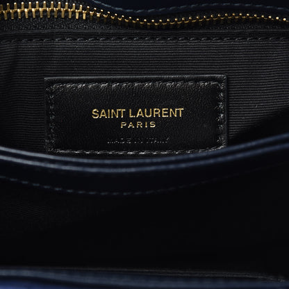 Saint Laurent Velvet Y Quilted Monogram Toy Loulou Crossbody Bag Navy 7 of 7