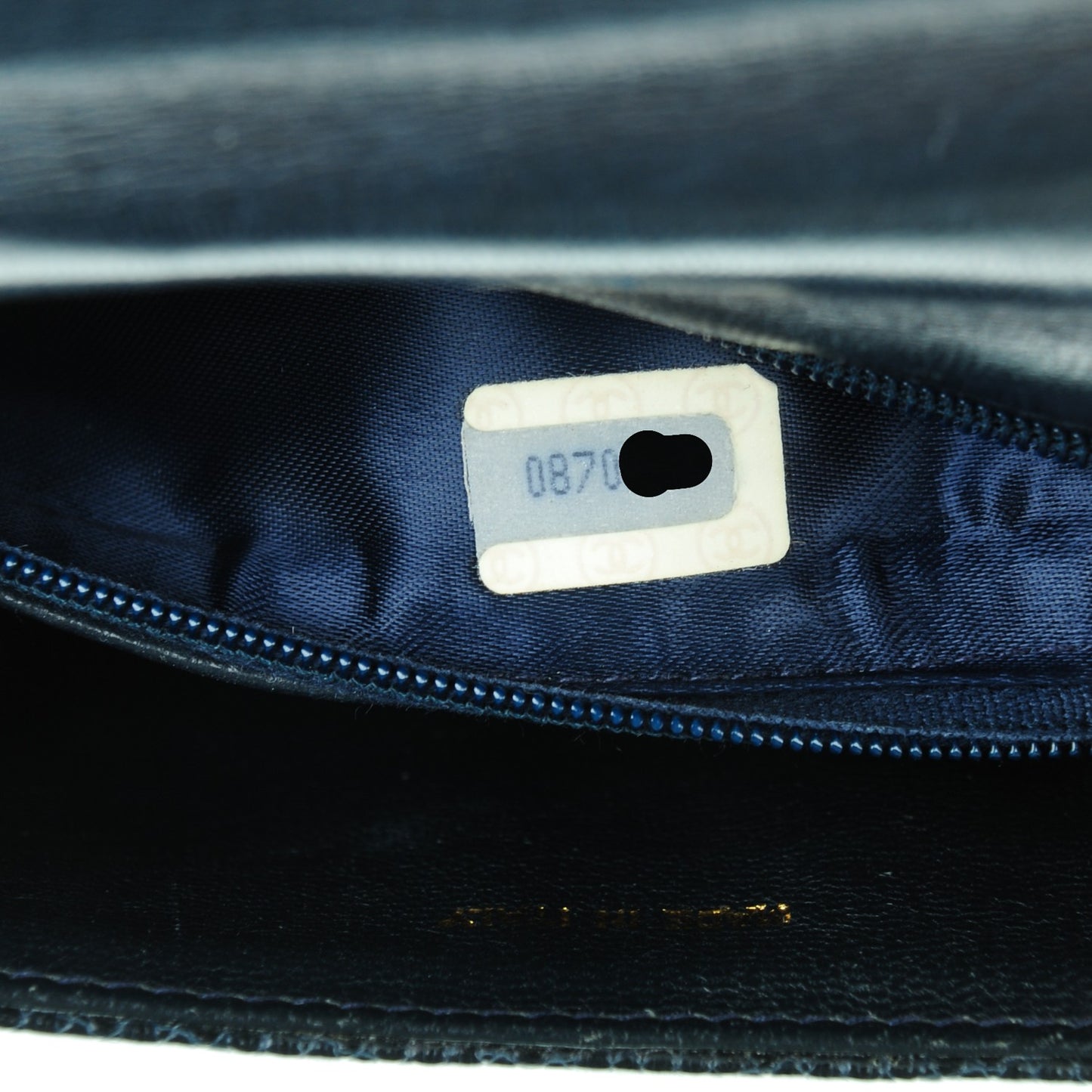 Lizard Mini Flap Shoulder Bag Navy