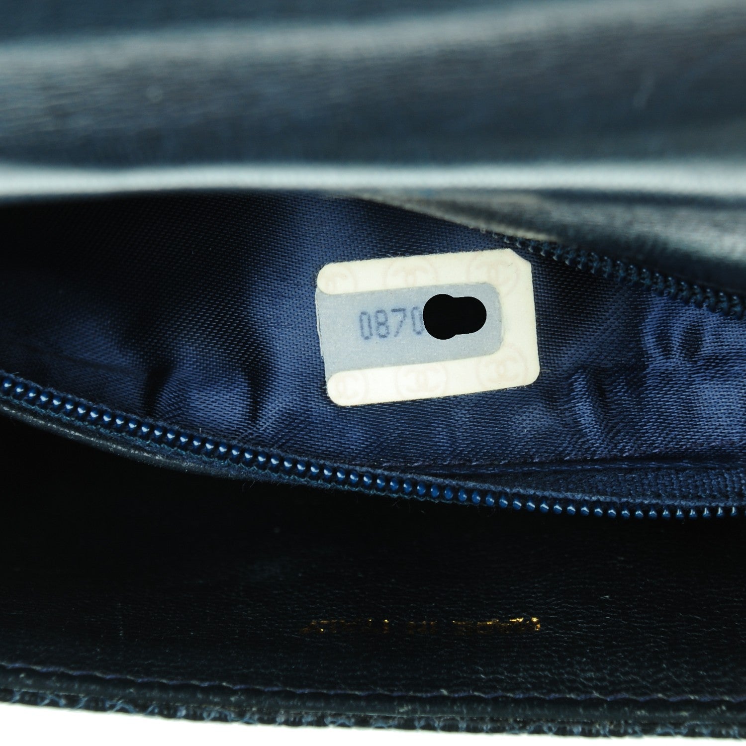 Chanel Lizard Mini Flap Shoulder Bag Navy 8 of 8