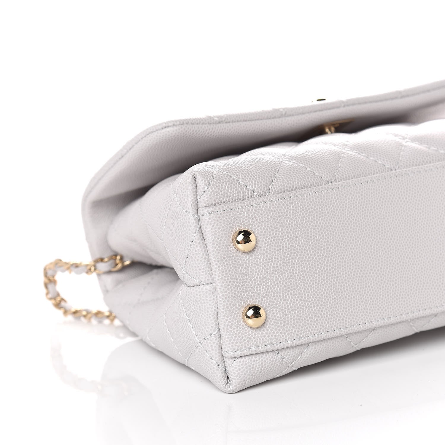 Chanel Caviar Quilted Mini Coco Handle Flap Light Grey 8 of 9
