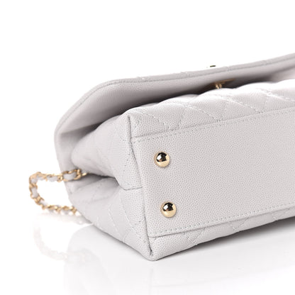 Chanel Caviar Quilted Mini Coco Handle Flap Light Grey 8 of 9