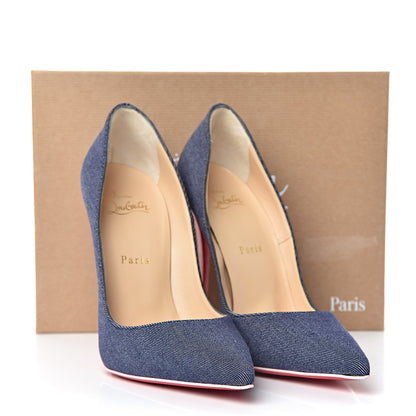 Christian Louboutin Denim Jazz Calf So Kate 120 Pumps 40 Blue Pompadour 9 of 9