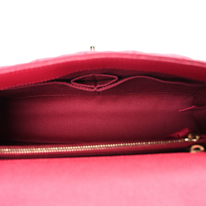 Chanel Caviar Quilted Small Coco Handle Flap Dark Pink 5 of 10