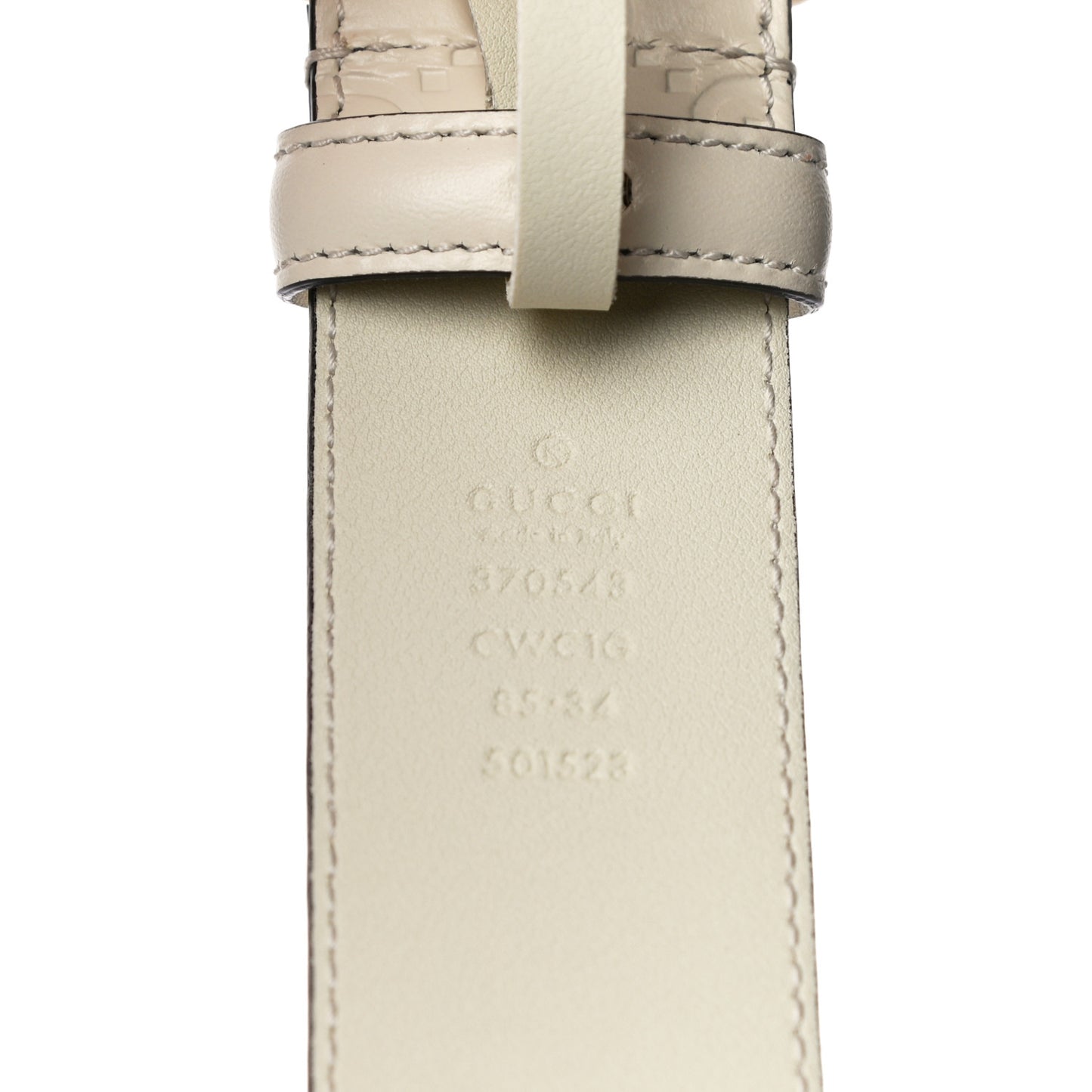 Guccissima Interlocking G 37mm Belt 85 34 Mystic White