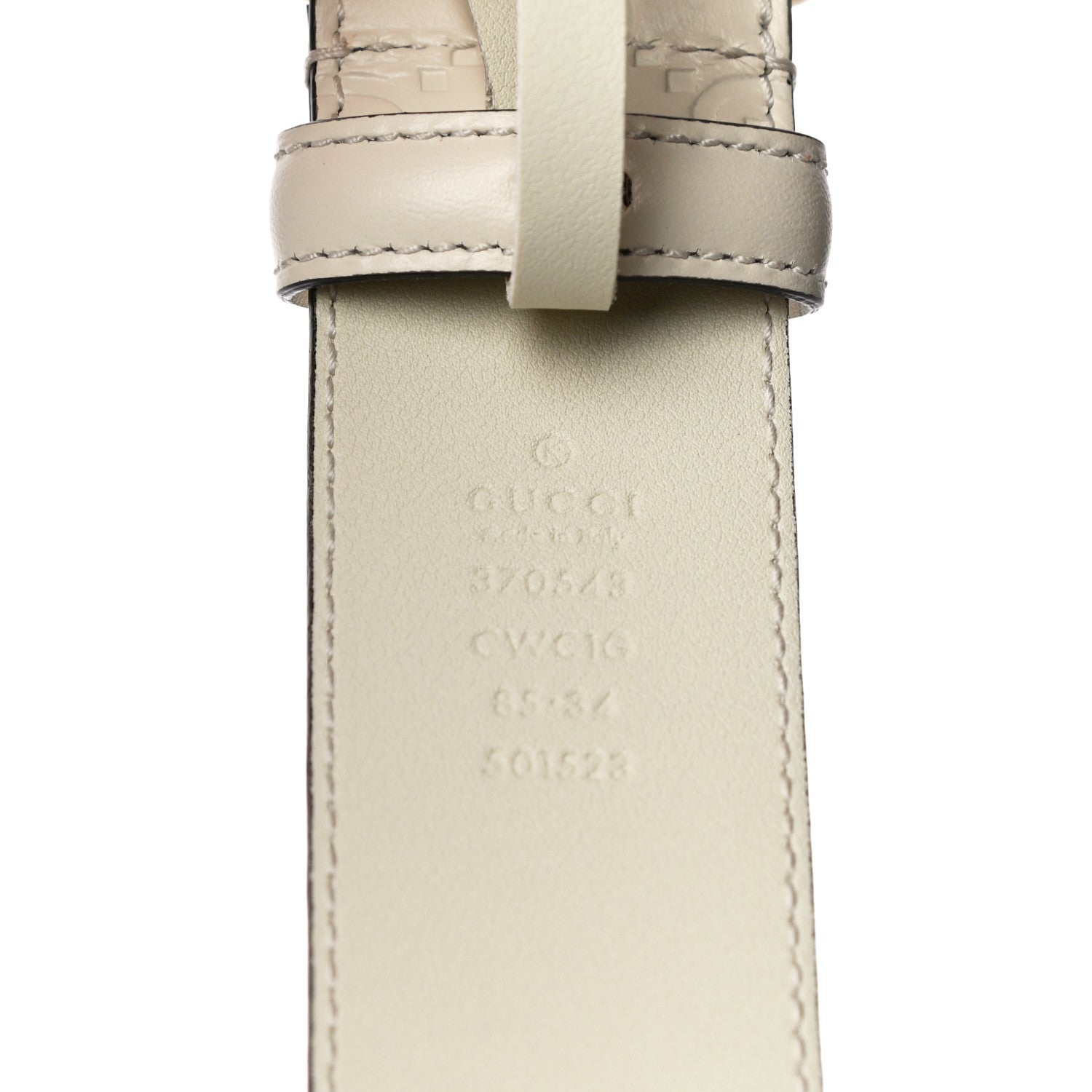 Gucci Guccissima Interlocking G 37mm Belt 85 34 Mystic White 4 of 7