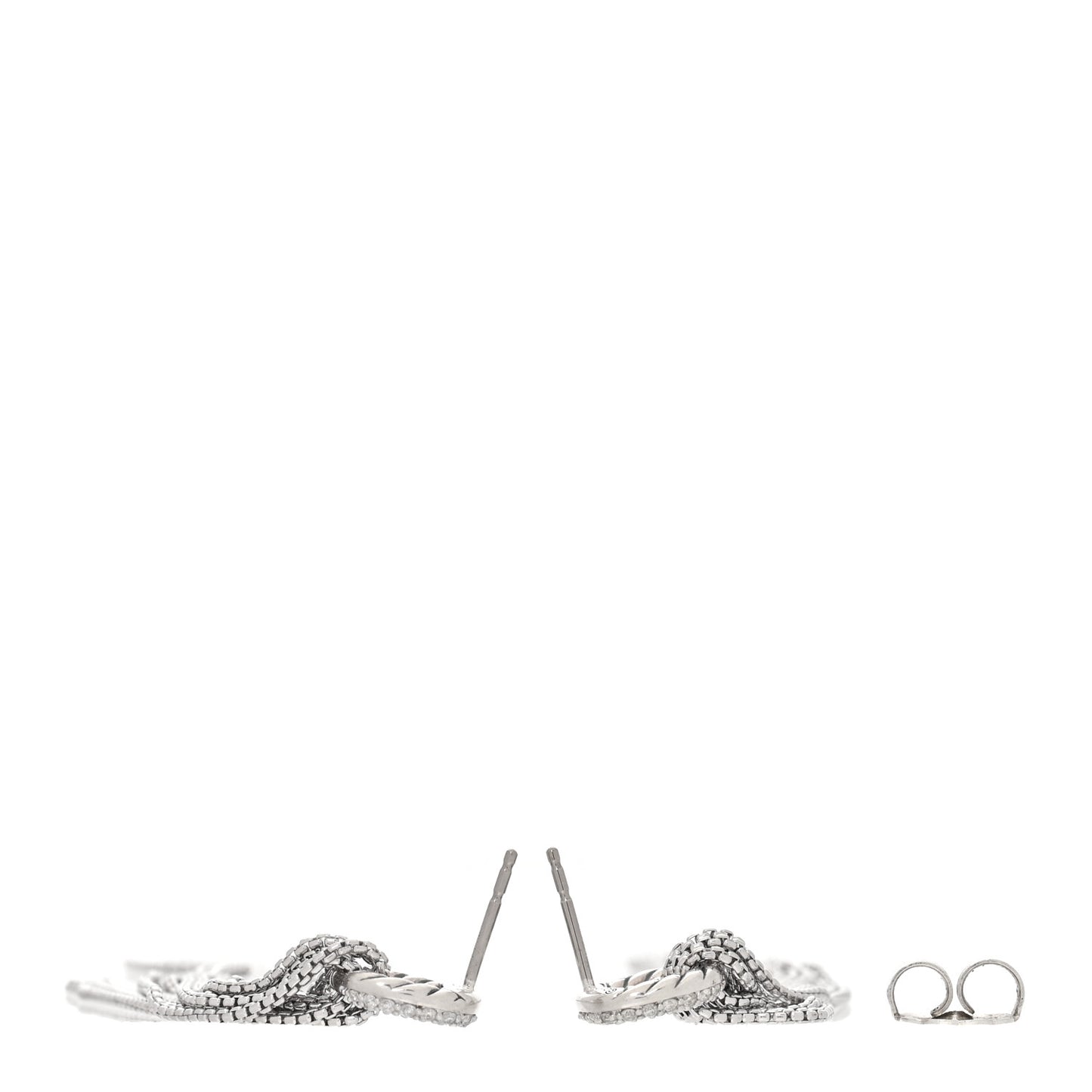 Sterling Silver Diamond Tassel Drop Earrings