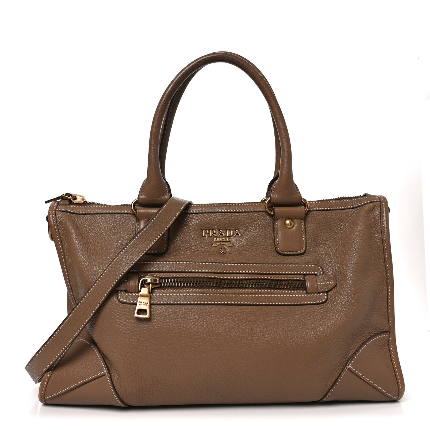 Cervo Deerskin Shopping Satchel Visone